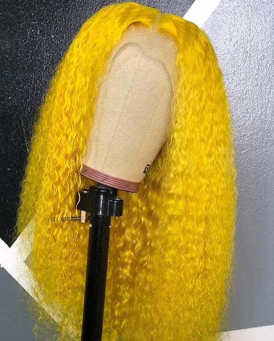 perruque lace wig jaune piou piou marque cluster crown