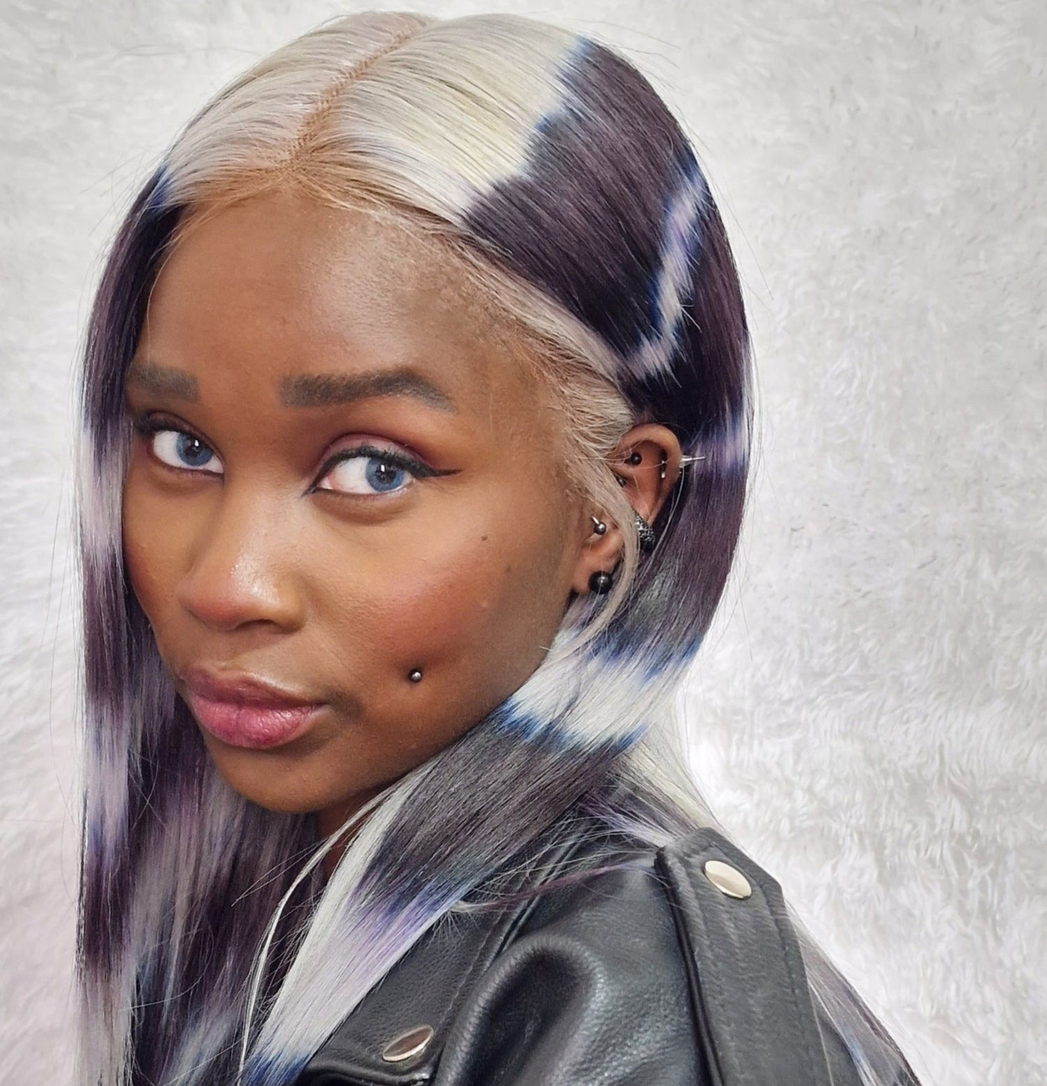 perruque lace wig shark requin bleu gris