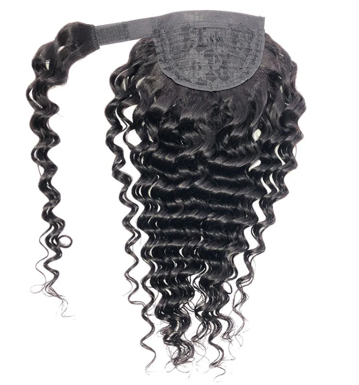 ponytail queue de cheval deep wave marque cluster crown