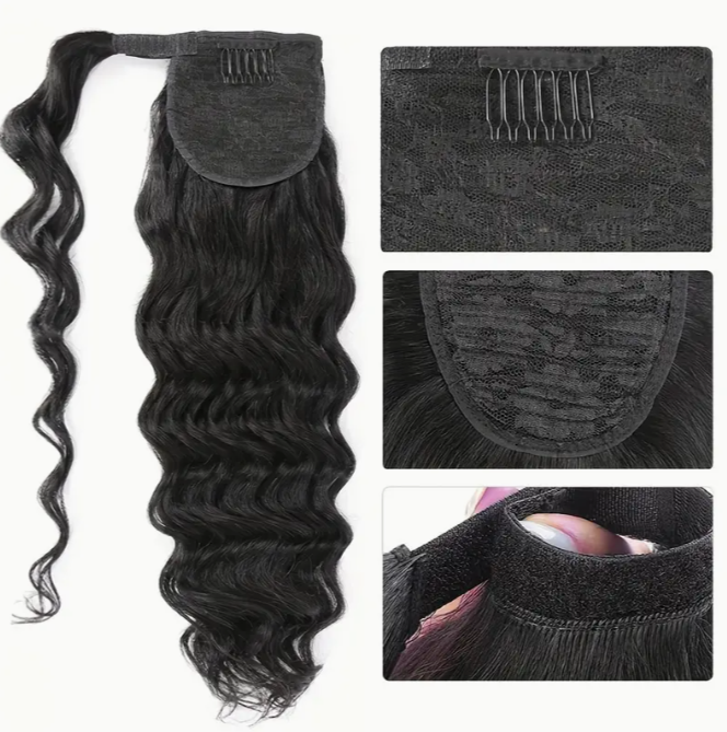 ponytail queue de cheval loose wave marque cluster crown